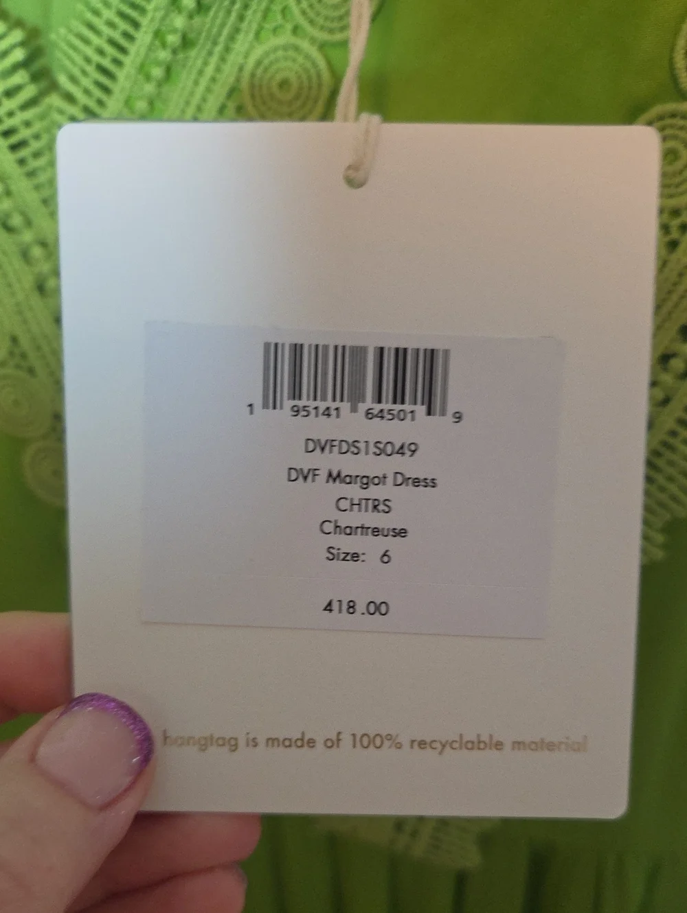 DIANE VON FURSTENBERG Margot Pleated Satin Maxi Dress In Chartreuse Size 6 - Picture 10 of 16
